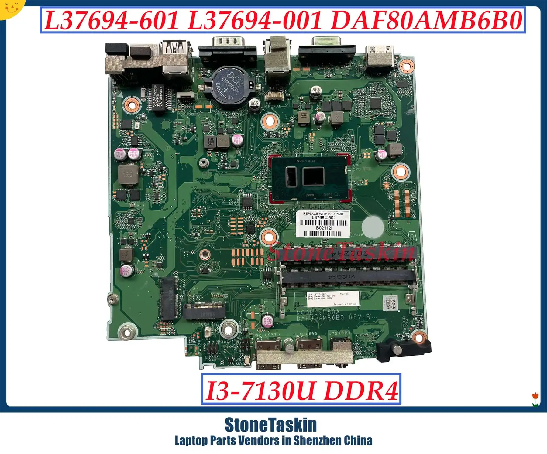 StoneTaskin L37694-601 L37694-001 HP 260G3 DM Asztali Alaplap DAF80AMB6B0 I3-7130U DDR4 MB alaplap 100% - Ban Tesztelt