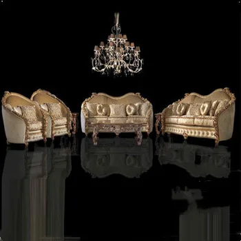új stílus, Arany fólia törlőkendővel művészeti kanapé a nappaliban három ember egyéni kombináció