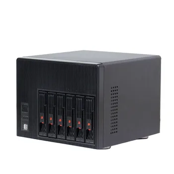 2022 otthoni tárolás hot plug alváz 6bays NAS szerver esetben NAS-6 6 GB sata hátfali támogatás mini-itx alaplap fekete