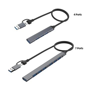 USB 3.0 Hub Több Elosztó Adapter Nagy Sebességű Átvitel Plug and Play PC Számítógép Hordozható USB Hub Bővítő 4/7 Portok