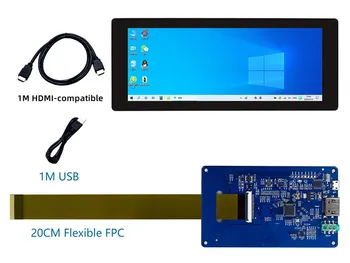 IPS 6.68 inch TFT LCD Kapacitív érintőképernyő 1280*480 + HDMI-kompatibilis Interfész Meghajtó Testület RPi Képernyő