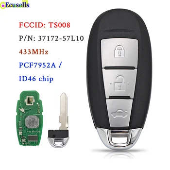 Ecusells 3 Gomb Okos Autó Távoli Kulcs 433Mhz Pcf7952A /ID46 Chip Suzuki Swift Kizashi FCC ID: TS008 37172-57L10