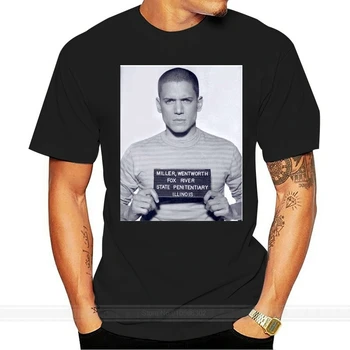 Férfi T-shirt Prison Break Michael Scofield TV-Sorozat Mugshot vicces póló újszerű tshirt nők
