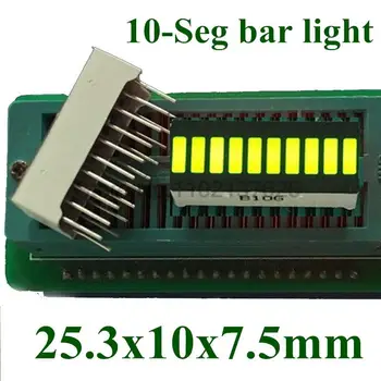 Green10 rács digitális szegmens LED bar 10 lapos cső 25x10mm vörös fény tíz sejt felszíni lapos cső