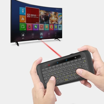 2,4 GHz-es Vezeték nélküli Billentyűzet Háttérvilágítással IR Ferde Távirányító érintőképernyő Billentyűzet Touchpad Vezeték nélküli Színes LED Smart TV Box