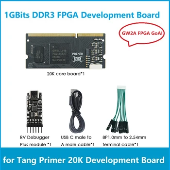 A Sipeed Tang Alapozó Core Board+RV Debugger Modul+USB Kábel+2.54 Mm Kábel Kit DDR3 GW2A FPGA Gól Tanulás Core Board