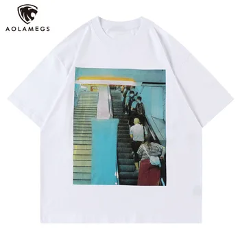 Nyári Alkalmi Férfi Póló Hip-Hop Streetwear Tömeg Festmény Nyomtatott Póló Harajuku Pamut Tshirt Unisex Rövid Ujjú Felsők Pólók