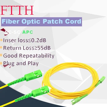 FTTH 10db Száloptikai Kábel-SC/APC SM SX G652D 3.0 mm-es Optikai Patch Kábel Egyetlen Mód, Optikai Patch Kábel Ugró 1m/2m/3m
