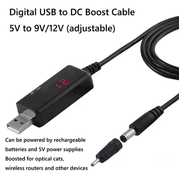 USB DC 5V 12V 9V hálózati Kábel Router, WIFI Átalakító Vezeték USB Boost Modul Adapter + 3.5x1.35 mm-es Csatlakozó Keresztül Powerbank