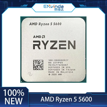 2022 AMD Ryzen 5 5600 R5 5600 3,5 GHz Hat-Core Tizenkét Szál CPU Processzor 7NM L3=32M 100-000000927 Socket AM4