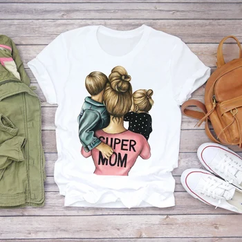 2023 Nyári Női Póló T-Shirt Rajzfilm Szuper Anya Életét Momlife Nyomtatás Hölgy pólók Női Grafikus póló, Női Felső Póló