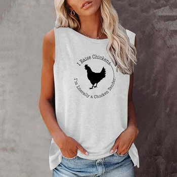 Seeyoushy emelem Csirke vagyok, Szó szerint Egy Csirke, Nyári Új O-nyakú Női póló Y2K Esztétikai Felső Női Ruházat