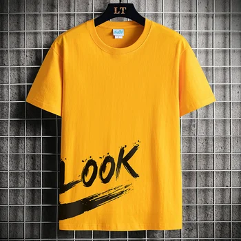 Ujja 2023 Instagram Új Nyári Rövid Divat Trend Laza póló Pamut Nyomtatás O-nyak Tshirts Férfi Felsők
