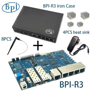 Banán Pi BPI-R3, Vas Esetben a Hatalom MediaTek MT7986 négymagos 2G DDR RAM 8G eMMC flash Támogatja a Wi-Fi 6 2.4 G Router Tábla