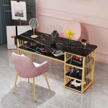 Fény Luxus Japán Köröm Táblázat Modern Szalon Bútorok Minimalista szépségszalon Szakmai Köröm Manikűr Asztal, Szék U Készlet