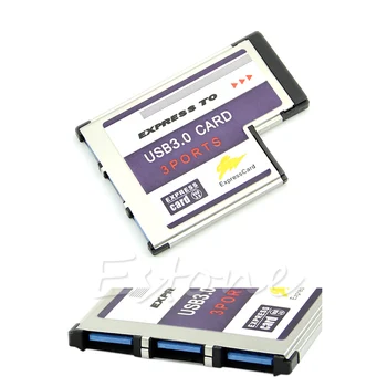 J0PB 54mm Express Kártya 3 portos USB 3.0 Expresscard Adapter Laptop FL1100 Chip
