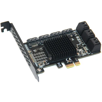 Chi Bányászati 10 SATA Port PCI-E Adapter PCI Express X1, hogy a SATA 3.0 6Gbps Arány Bővítő Kártya Vezérlő Alacsony Profilú Tartó