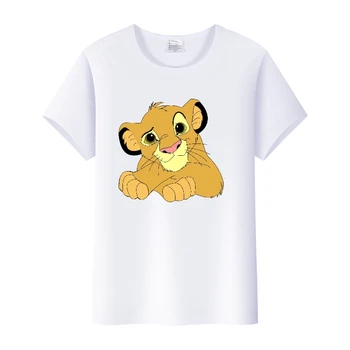 Aranyos Disney Rajzfilm Női Ruházat A Lion King Simba Női Felsők pólók, Blúzok Férfi Póló Nyári Rövid Ujjú Y2K Tshirts