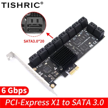 TISHRIC PCIE 1x sata, Hogy 20x Port bővítőkártya Express Szorzó Sata 3.0 Vezérlő Hozzáadása A Kártyák Kelő Adapter Fórumon 6Gbps