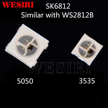 10~1000pcs SK6812 5050/3535 RGB SMD (hasonló a WS2812B) Egyedileg Címezhető Digitális Színes LED Chip Pixel DC5V