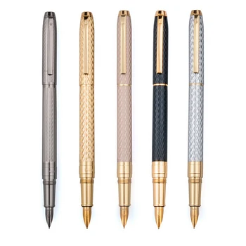 Fém Vektor Fountain Pen 0,5 mm Heggyel Teljes Fém Toll Üzleti Ajándék Írás Kalligráfia irodaszerek