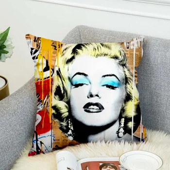 Marilyn Monroe párnahuzat Poliészter Dekoratív Párnák Párnát Fedezze stílus-6