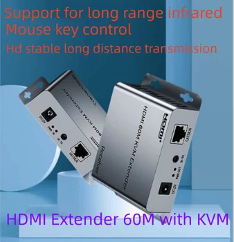 4K-s KVM 60M RJ45, HDMI-kompatibilis HDMI extender Hálózati Extender által CAT5e CAT6 LAN Extensor a PS4 apple PC laptop HDTV