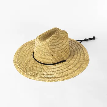 Tavaszi-Nyári Új Divat Alkalmi Üreges fű jazz kalap szabadtéri Fényvédő Széles karimájú szalmakalapot nyakkendő kötél