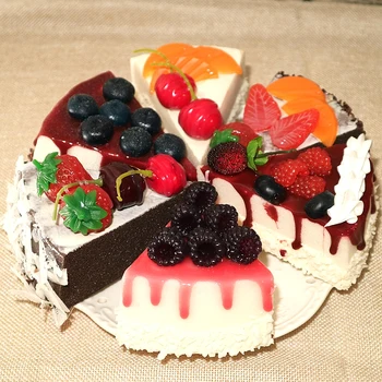 6db/Set Szimuláció torta modell gyümölcs torta modell dísz kijelző kellékek születésnapi torta