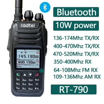 Radtel RT-790 Bluetooth Walkie Talkie 10W Amatőr amatőr Rádió Levegővel Zenekar Siklóernyőzés Airsoft LCD Ujját AV-Motoros sisak
