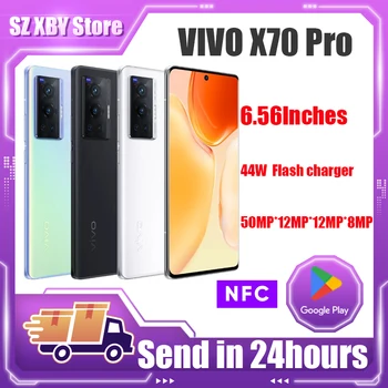 Új Hivatalos Eredeti VIVO X70 Pro 5G Okos Telefon Exynos 1080 6.56 hüvelykes AMOLED 4450mAh 44W Super Charge NFC 5X ZOOM Kamera 50MP