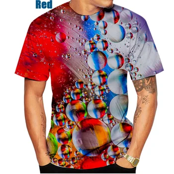2023 Szivárvány Buborék, Színes Póló Nyári Férfiak 3D T-Shirt Rövid Ujjú Alkalmi