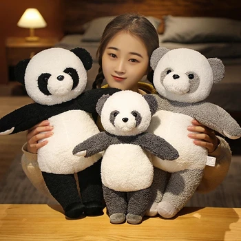 1db 38/50cm Kawaii Állandó Panda Plüss Játékok Plüss Maci Baba Puha Óriás Panda Párna Gyermekeknek Gyerekek Szülinapi Ajándék
