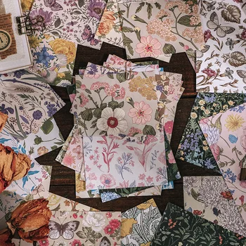 Évjárat Virág, Pillangó, Dekorációs Anyagok, Papír Háttér Szemét Journal Dekoráció Kártya Készítés DIY Scrapbooking Kézműves Papír