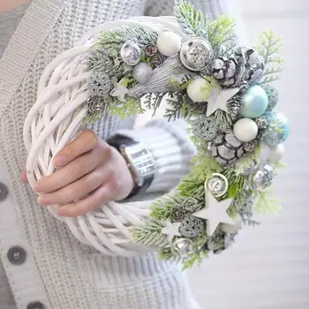 Fehér Rattan Koszorú Gyűrű DIY Húsvéti Tojás Díszítés művirág Koszorú Boldog Húsvéti Party Ajándékok, Esküvői Otthoni Dekoráció