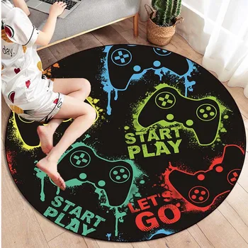 Játékos Controller Area Szőnyegek Kerek csúszásmentes gyerekszoba játék mat lakberendezési gyakorlati szőnyeg puha szőnyeg anime szoba dekoráció