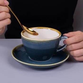 Kávés Bögre Készlet Latte Art Latte Kerámia olasz Koncentrált Vintage Nagy a Szád Kis Luxus Finom Bögre Poharak, Bögrék