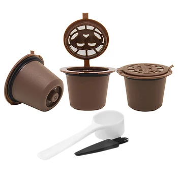 3pcs Újratölthető Újrafelhasználható Kávé Kapszula Szűrők Nespresso Gép