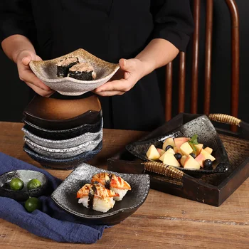 A japán kerámia étterem sushi sashimi, saláta, desszert tál háztartási desszert tál Japán evőeszközök