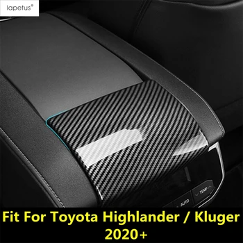 ABS középkonzol Karfa Doboz Panel Fedél Trim Toyota Highlander / Kluger 2020 - 2023 Szénszálas Autó Tartozékok Belső