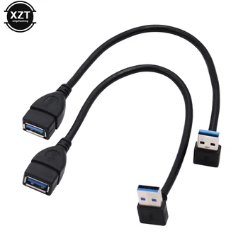 2db USB 3.0 Szabvány Jobb Szög 90 Fokos Hosszabbító Kábel a Férfi-Nő Adapter Kábel Akár Le Szöget, Drótot, magas minőség