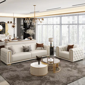 Olasz fény luxus modern, egyszerű stílusú kanapé ül a szobában húzza meg a gombot luxus high-end technológia Bula gombot kanapé méret