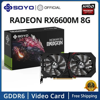SOYO Új Radeon RX6600M 6600XT 6600 8G Grafikus Kártya GDDR6 Videó Memória PCIE4.0 AMD Játék GPU Asztali Számítógépek