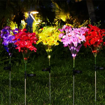 LED Solar Szimuláció Clivia Fény Haza Dekoratív Virág Lámpák Kerti Dekoráció Kerti Lámpa Vízálló Táj Fény