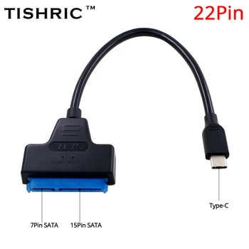 TISHRIC Típus C-SATA Átalakító Akár 6 gb / s Sata Kábel Támogatja a 2,5 Hüvelykes Külső SSD HDD Merevlemez 22 Pin Számítógép Kábelek