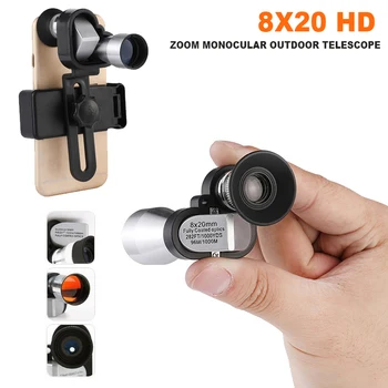 Mini Zoom Monokuláris Szabadtéri Távcső 8x20 HD éjjellátó Távcső HD Kamera Zoom Objektív Vadászni, Kempingezni Madármegfigyelő Túra
