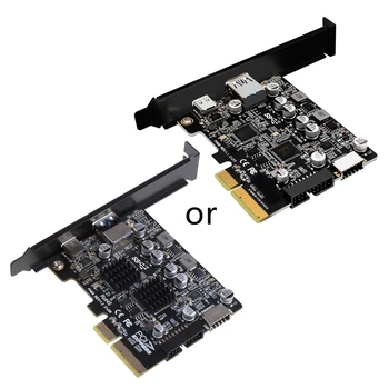 PCI-E, USB 3.2 Bővítő Kártya, 10 gb E-Típusú PCI Express Kártya 19/20 Pin Fejléc C Típusú előlap Mount PCIE Adapter