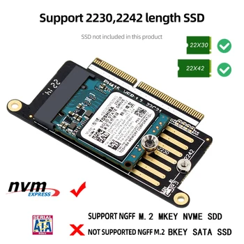 M Gombot NVMe M2-es SSD Adapter Kártya Plug and Play SSD Átalakítani Adapter Kártya Frissítés a 2230/2242 SSD MACBOOK PRO 2016/2017 A1708
