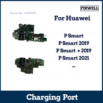 Ori Micro USB Töltő Töltő Port Dokkoló Huawei P Smart Plus 2018 2019 2021 Csatlakozó Mikrofon Testület Flex Kábel