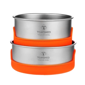 TOMSHOO Titán Tál Szett 2db Ultrakönnyű Kemping Bowl 400ml 450ml Tál Kültéri Túrázás Piknik Utazási Bacpacking Evőeszközök